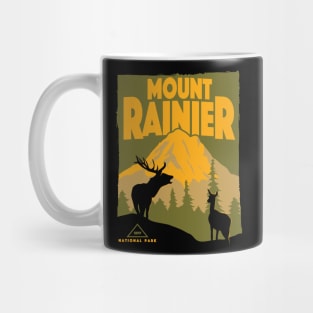 Retro Vintage Mount Rainier National Park Apparel Mug